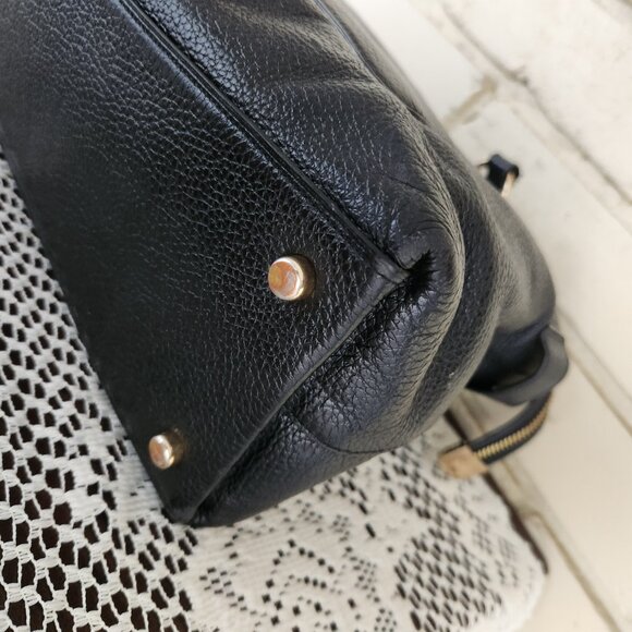 Coach Mini Emma Black Leather Shoulder Bag Handbag Purse - Picture 14 of 17